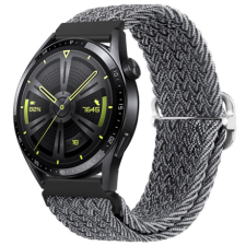 BSTRAP Braid Nylon szíj Samsung Galaxy Watch 3 41mm, gray black okosóra kellék