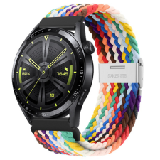 BSTRAP Elastic Nylon 2 szíj Huawei Watch GT3 46mm, rainbow okosóra kellék