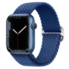 BSTRAP Elastic Nylon szíj Apple Watch 42/44/45mm, cold blue okosóra kellék
