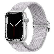 BSTRAP Elastic Nylon szíj Apple Watch 42/44/45mm, pearl white okosóra kellék