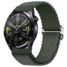 BSTRAP Elastic Nylon szíj Xiaomi Amazfit GTR 42mm, olive green okosóra kellék