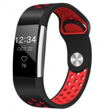 BSTRAP Fitbit Charge 2 Silicone Sport (Small) szíj, Black/Red mobiltelefon kellék