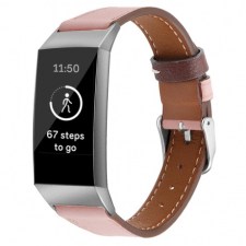BSTRAP Fitbit Charge 3 Leather Italy (Small) szíj, Pink mobiltelefon kellék