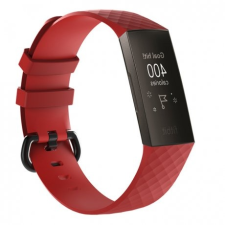 BSTRAP Fitbit Charge 3 Silicone Diamond (Small) szíj, Red mobiltelefon kellék
