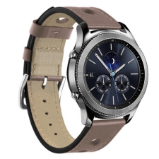 BSTRAP Samsung Galaxy Watch 3 45mm Leather Italy szíj, Khaki Brown okosóra kellék