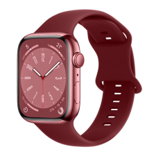 BSTRAP Smooth Silicone szíj Apple Watch 42/44/45mm, claret okosóra kellék