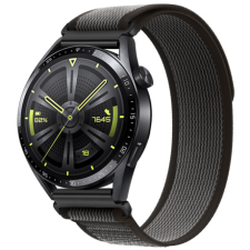 BSTRAP Velcro Nylon szíj Huawei Watch 3 / 3 Pro, black gray okosóra kellék
