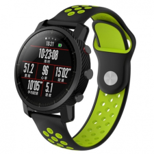 BSTRAP Xiaomi Amazfit Bip Silicone Sport szíj, Black/Green okosóra kellék