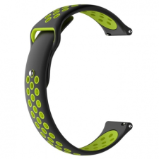 BSTRAP Xiaomi Amazfit GTR 42mm Silicone Sport szíj, Black/Green okosóra kellék