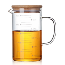 BT500ml-es üveg mérőpohár tetővel konyhai eszköz