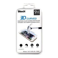 BTECH Üvegfólia  iPhone 6/6S/7/8 Plus 3D ívelt üvegfólia fehér mobiltelefon kellék