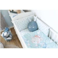 BUBABA 6 részes ágynemű szett -Kék macis babaágynemű, babapléd