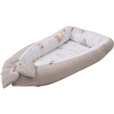 BUBABA babafészek pamutvászon L méret- Sleepy animals beige babafészek