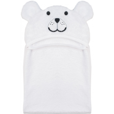 BUBABA Bubaba kapucnis törölköző fülekkel 110x75 cm - Fehér maci babatörülköző, kifogó