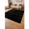 Budapest Carpet Den. Furlux fekete 80 x 250cm egyszínű extra puha shaggy szőnyeg