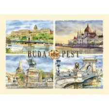  Budapest Képeslap - B6 - 4 Látnivaló party kellék