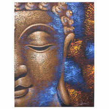 Buddha Festmény (kézi festés) - Réz Arc grafika, keretezett kép