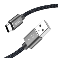Budi 206T/2M USB-A apa - USB-C apa 2.0 Adat és töltő kábel - Fekete (2m) kábel és adapter