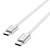 Budi 206TT15W USB-C apa - USB-C apa 2.0 Adat és töltő kábel - Fehér (1.5m)