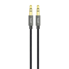 Budi 3,5mm AUX mini jack audiokábel 1,2 m fekete (127) (B127) kábel és adapter