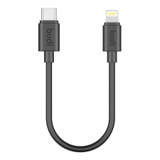 Budi USB-C - LIghnting kábel 25cm fekete (023TL025) (023TL025) kábel és adapter