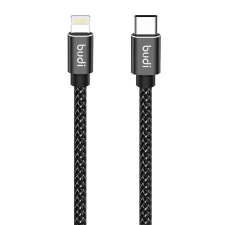 Budi USB-C - LIghnting kábel 2m fekete (206TL20) kábel és adapter