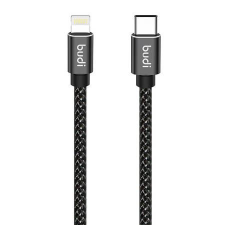 Budi USB-C - LIghnting kábel 3m fekete (206TL30) kábel és adapter