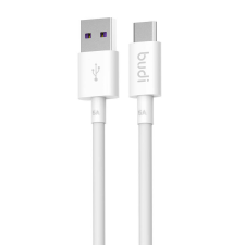 Budi USB to USB-C cable Budi 5A, 1m (white) kábel és adapter