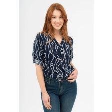 BUDMIL 3/4-es ujjú blúz Női M s.kék-fehér blúz