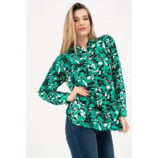 BUDMIL Blúz Női S zöld-fehér 20770067-002242-0299