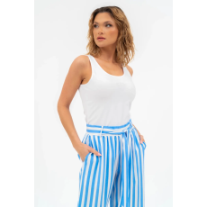 BUDMIL Bő szárú hosszúnadrág Női L fehér-v.kék 20630148-001251-0499