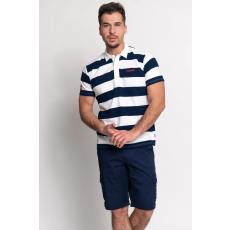 BUDMIL Galléros póló Férfi XXXL s.kék-fehér