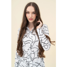 BUDMIL Hosszított blúz Női S fehér-fekete 20770068-001242-0299 blúz