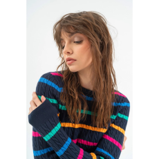 BUDMIL Kötött pulóver Női M s.kék-színes 20050822-002252-0399