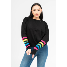 BUDMIL Kötött pulóver Női XXL fekete-multicolor