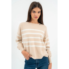 BUDMIL Lezser kötött pulóver Női XS bézs-fehér 20050826-001252-0199 női pulóver, kardigán