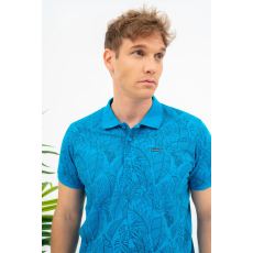 BUDMIL Modern fit galléros póló Férfi L türkiz 20730269-002251-0499