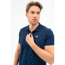 BUDMIL Modern fit galléros póló Férfi M s.kék 20730269-003251-0399