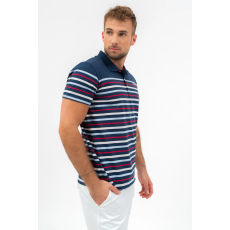 BUDMIL Modern fit galléros póló Férfi XL s.kék-fehér 20730267-002251-0599