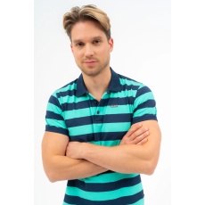 BUDMIL Modern fit galléros póló Férfi XXL s.kék-zöld 20730268-002251-0699
