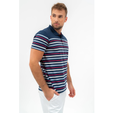 BUDMIL Modern fit galléros póló Férfi XXXL s.kék-fehér 20730267-002251-0799 férfi póló