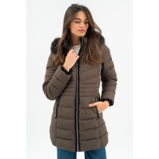 BUDMIL női téli kabát, HANNA25, Barna, 2XL
