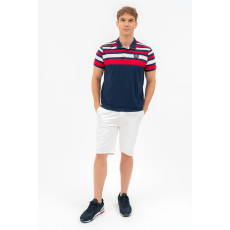 BUDMIL regular fit galléros póló Férfi XXL s.kék-fehér 20730266-001251-0699