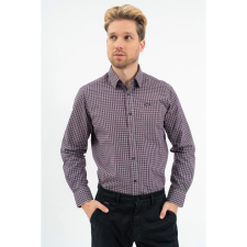 BUDMIL Regular fit ing Férfi L bordó-fekete 20450237-006252-0499 férfi ing