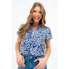 BUDMIL Rövid ujjú blúz Női M kék-fehér 20770073-002251-0399 blúz