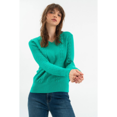 BUDMIL V-nyakú kötött pulóver Női L zöld 20050819-003252-0499