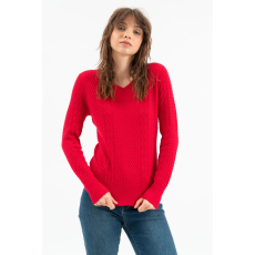 BUDMIL V-nyakú kötött pulóver Női M piros 20050819-005252-0399