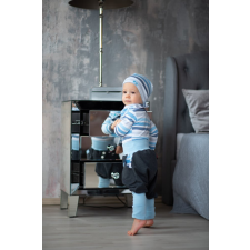  Buggyos nadrág, csík, szürke-kék babanadrág