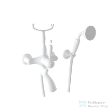 Bugnatese OXFORD Termosztátos kádcsaptelep zuhanyszettel, matt fehér színben 6303BI csaptelep