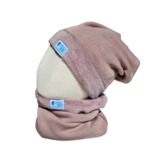  Bundás téli sapka, barna inv babasapka, sál